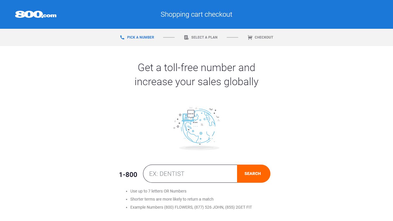 800.com Search for Toll-Free and Vanity Numbers